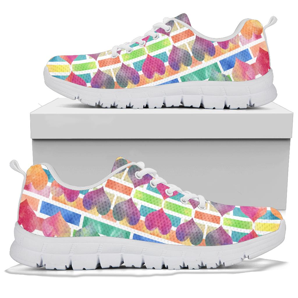 Colorful Hearts Women's Athletic Sneakers