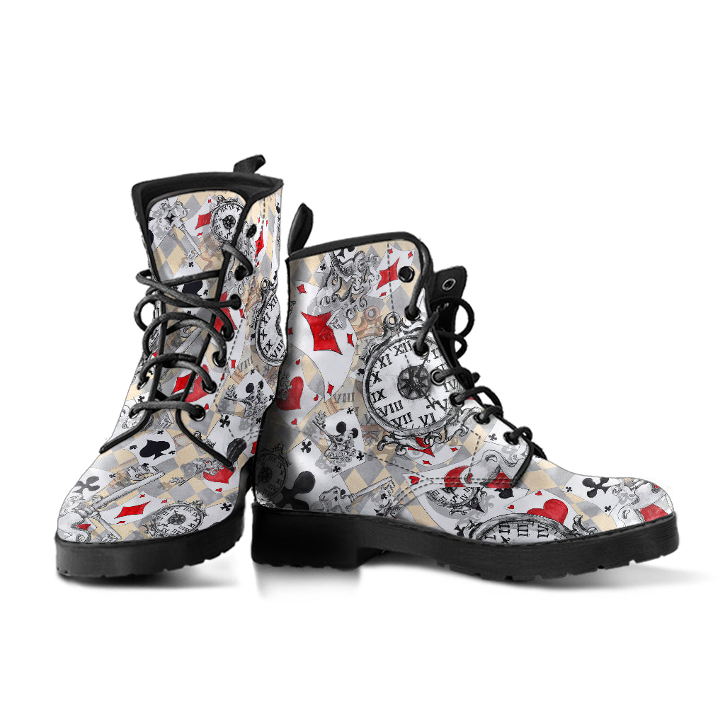 Alice in Wonderland #12 Women's Vegan Leather Combat Boots