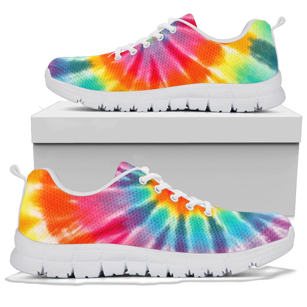 White Tie Dye Women's Athletic Sneakers Shoes