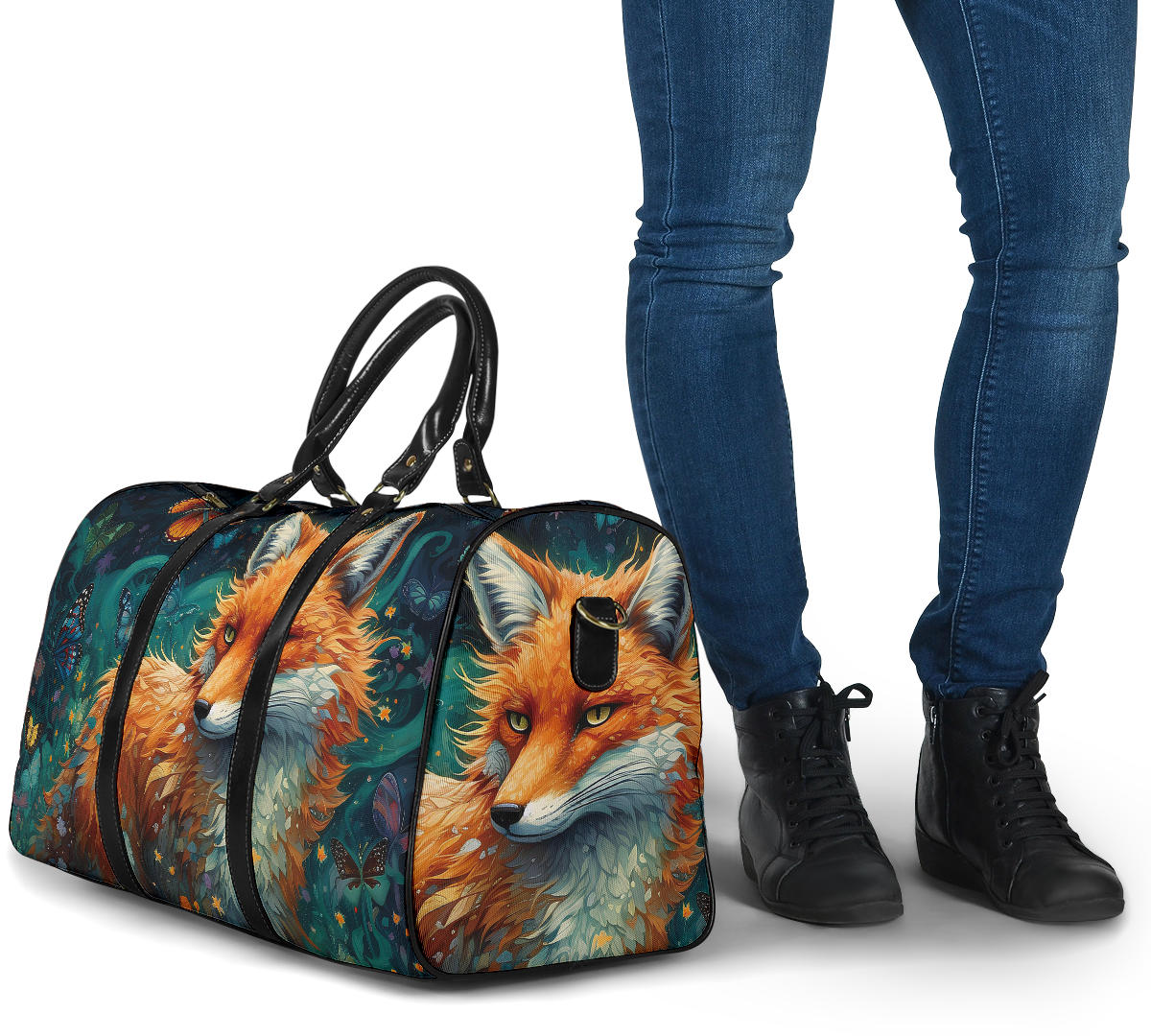 Enchanted Forest Guardian Fox Women's Travel Bag