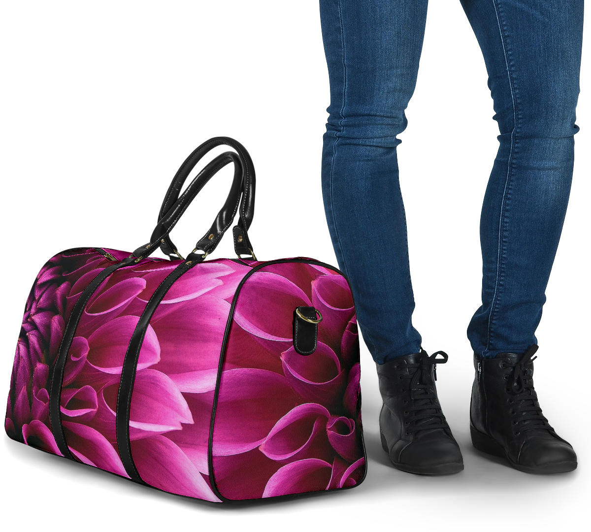 Vibrant Pink Petal Women's Travel Bag