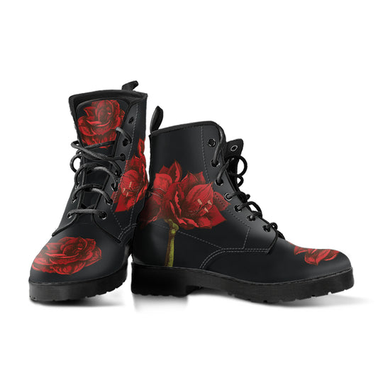 Amaryllis Flower Women's Vegan Leather Combot Boots