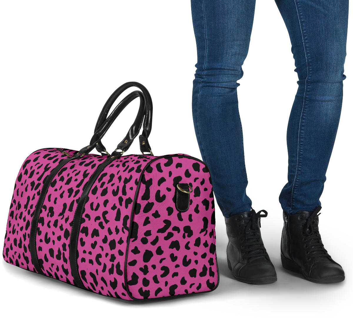 Hot Pink Leopard Women's Travel Bag