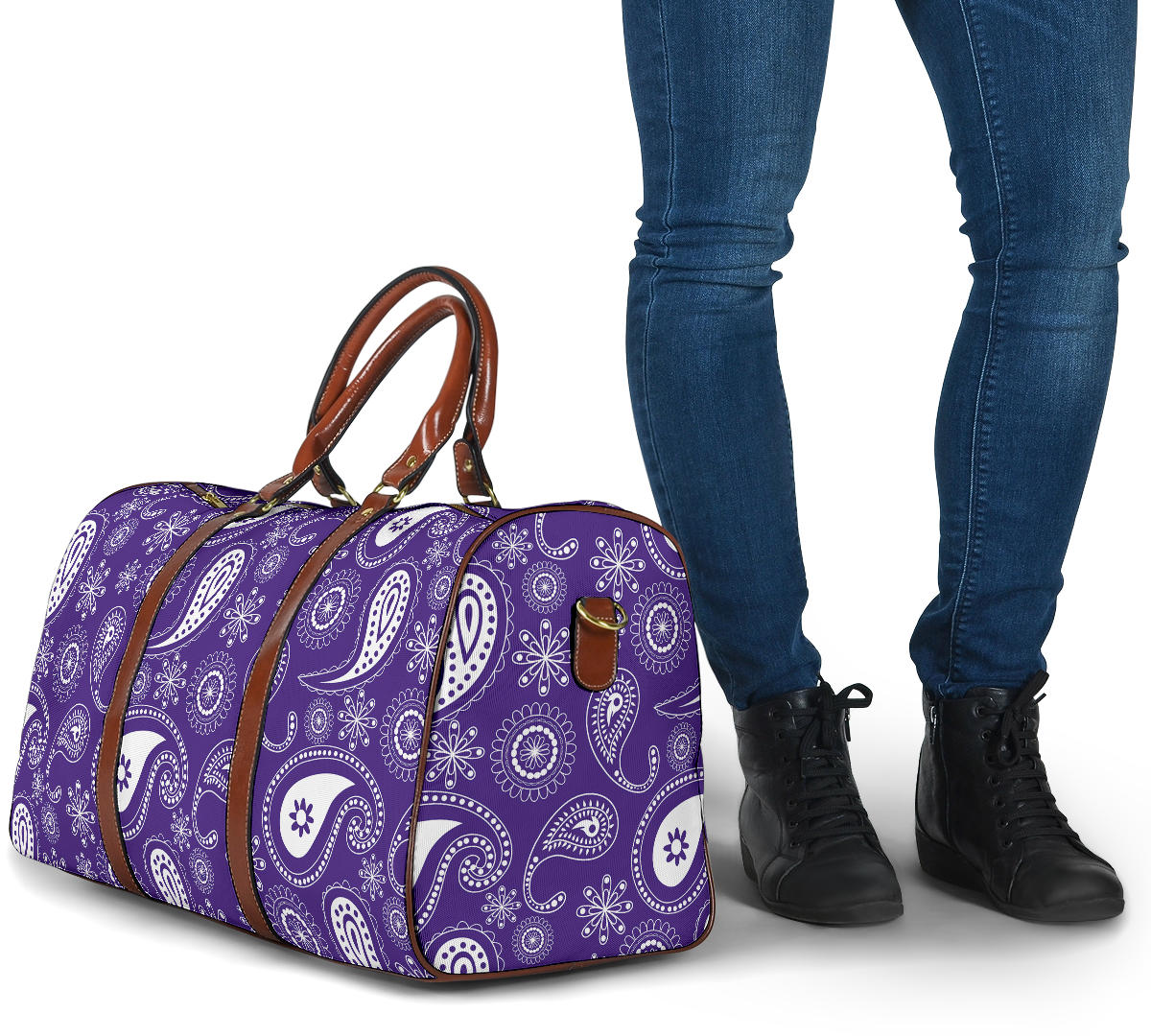 Purple Bandana Paisley Women's Travel Bag