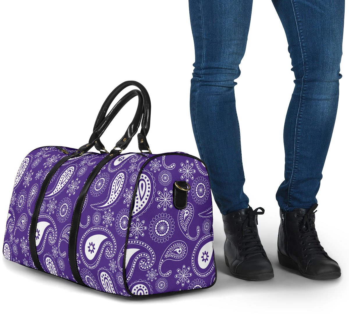 Purple Bandana Paisley Women's Travel Bag