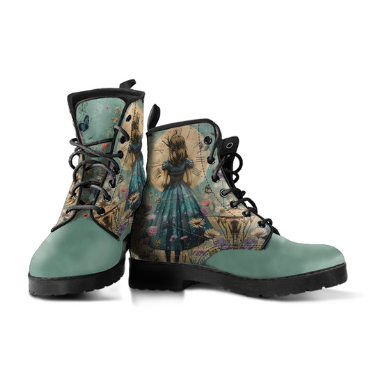 Alice in Wonderland Women's Vegan Leather Boots