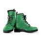 Twinkle Twinkle Little Green Stars Women's Vegan Leather Combat Boots