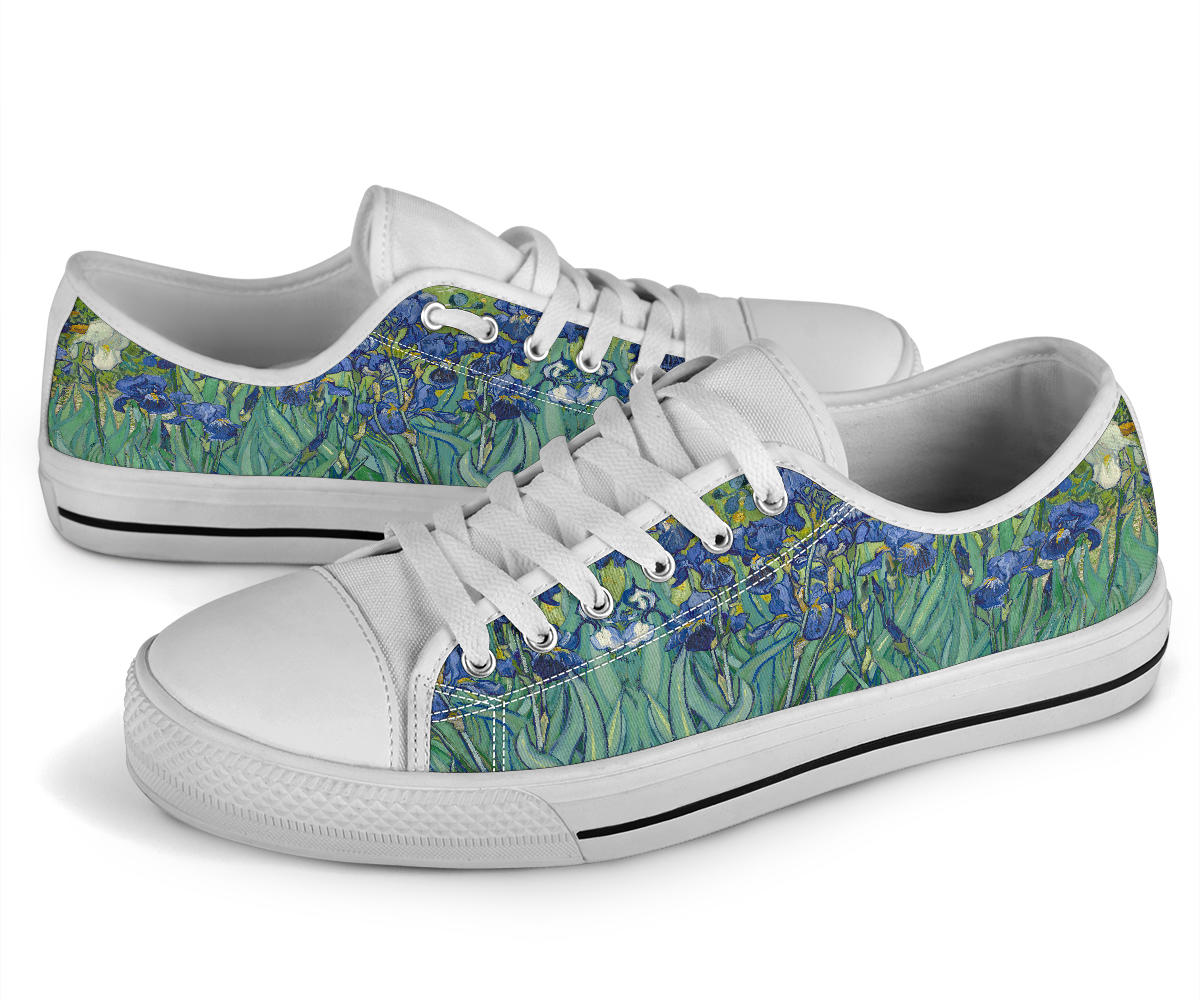 Vintage Art Vincent Van Gogh Irises Low Top Sneakers - READY TO SHIP