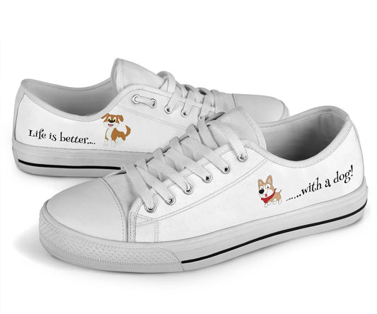 Life is Better With a Dog Low Top Sneakers - READY TO SHIP