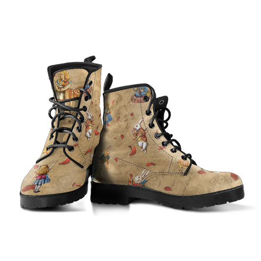 Alice in Wonderland #11 Women's Leather Combat Boots