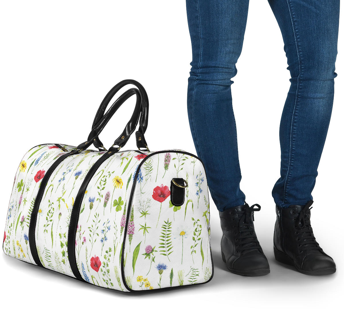 Watercolor Wildflowers Women's Travel Bag