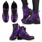 Hi-Gothic Purple Vegan Women's Leather Combat Boots