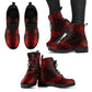 Red and Black Women's Vegan Leather Combat Boots