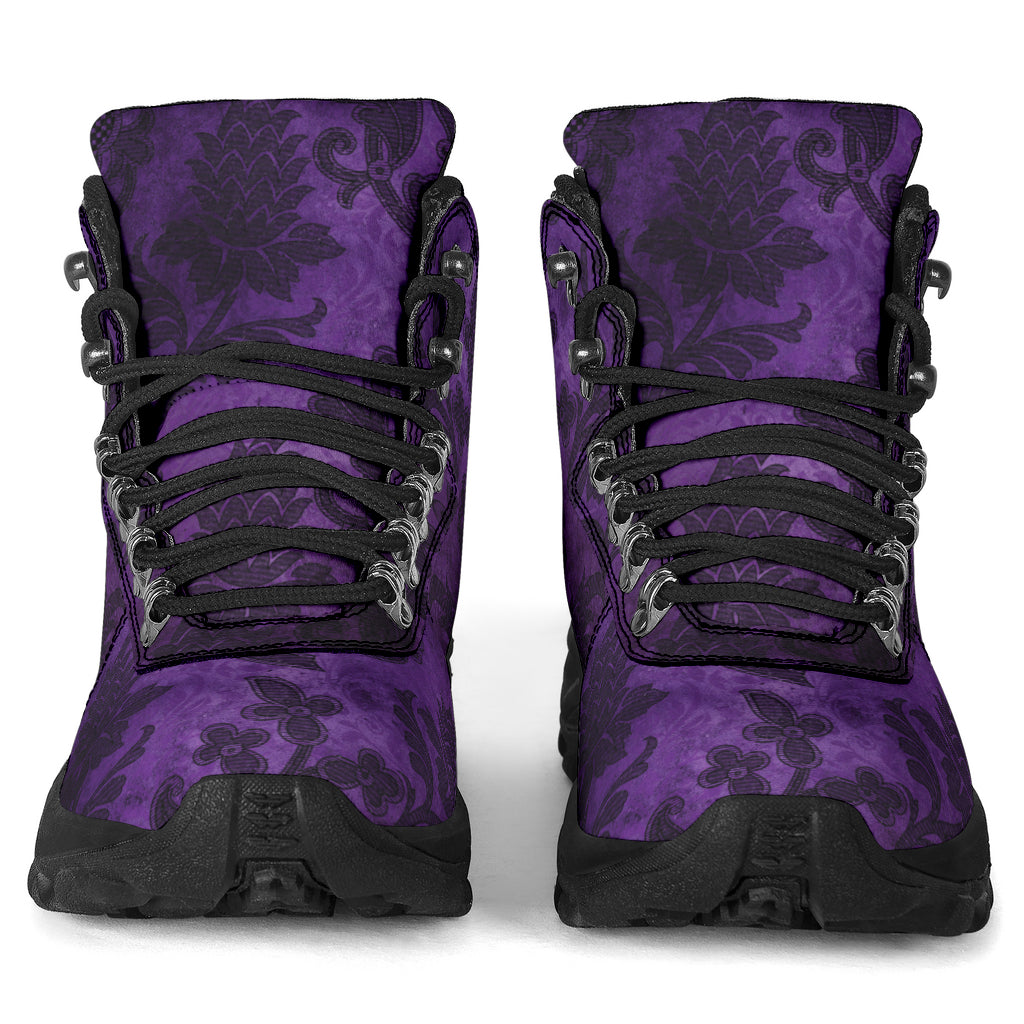 Purple Victorian Pattern Women's Alpine Boots