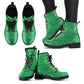 Twinkle Twinkle Little Green Stars Women's Vegan Leather Combat Boots