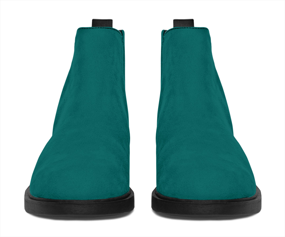 Deep Teal Suede Fashion Boots