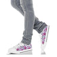 Pink, Violet and White Flowers Women's Low Top Sneakers