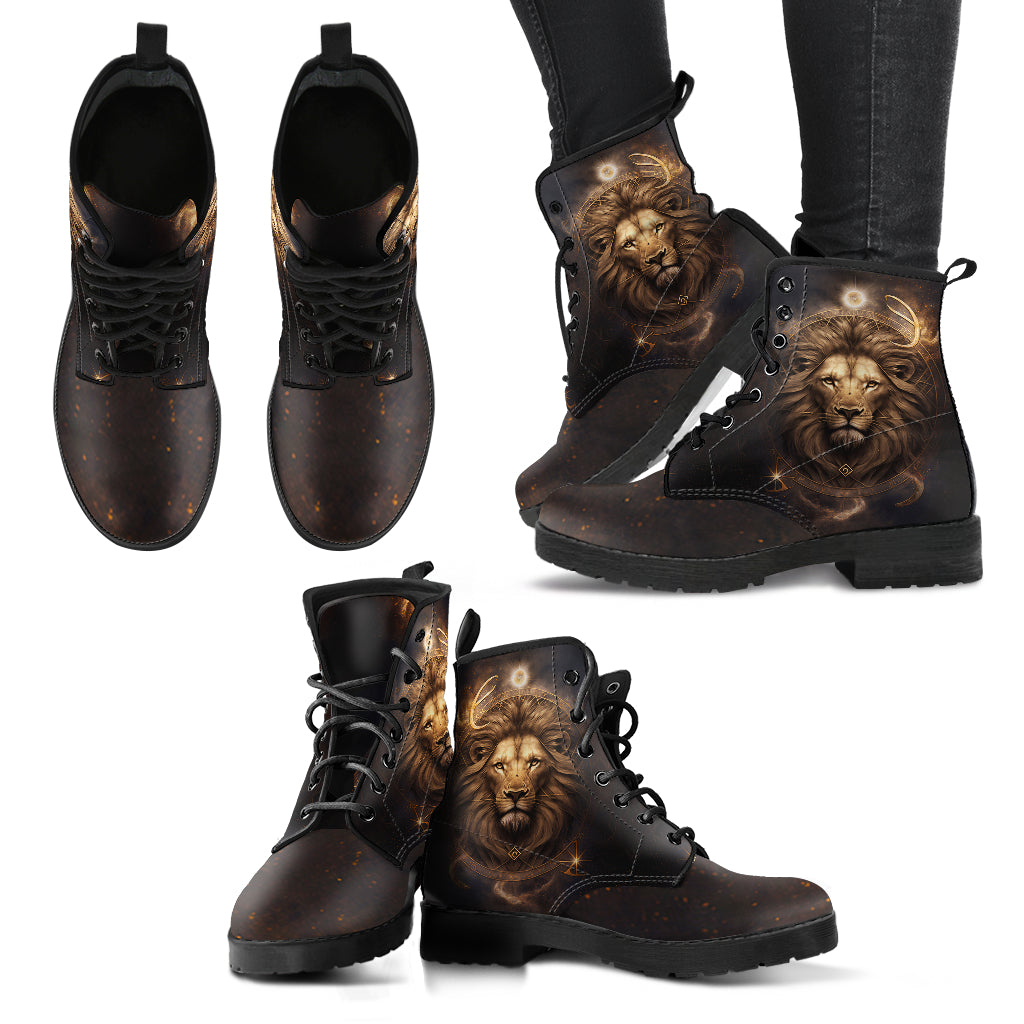 Leo the Lion Zodiac Women's Vegan Leather Boots