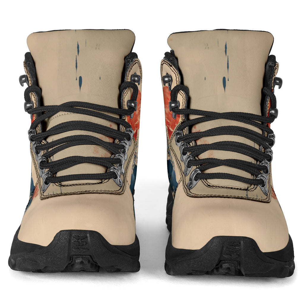 Japan Mountain Fuji Watercolor Women's Alpine Boots