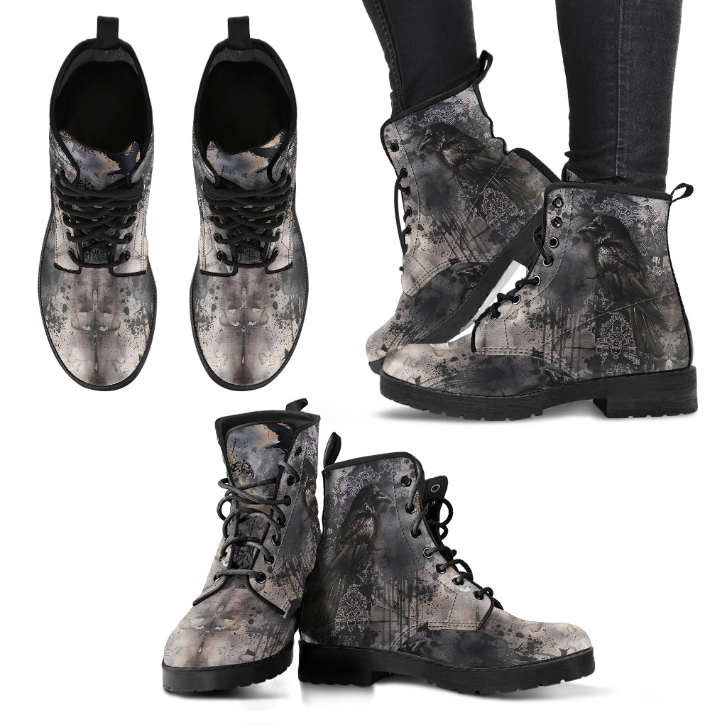 Victorian Gothic Women's Vegan Leather Combat Boots