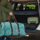 Teal White Vintage Women's Travel Bag