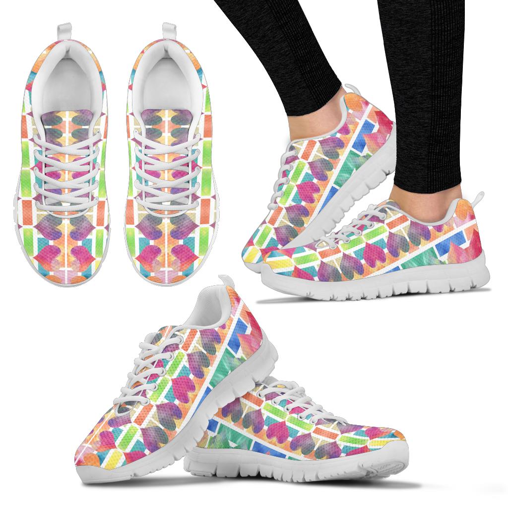 Colorful Hearts Women's Athletic Sneakers