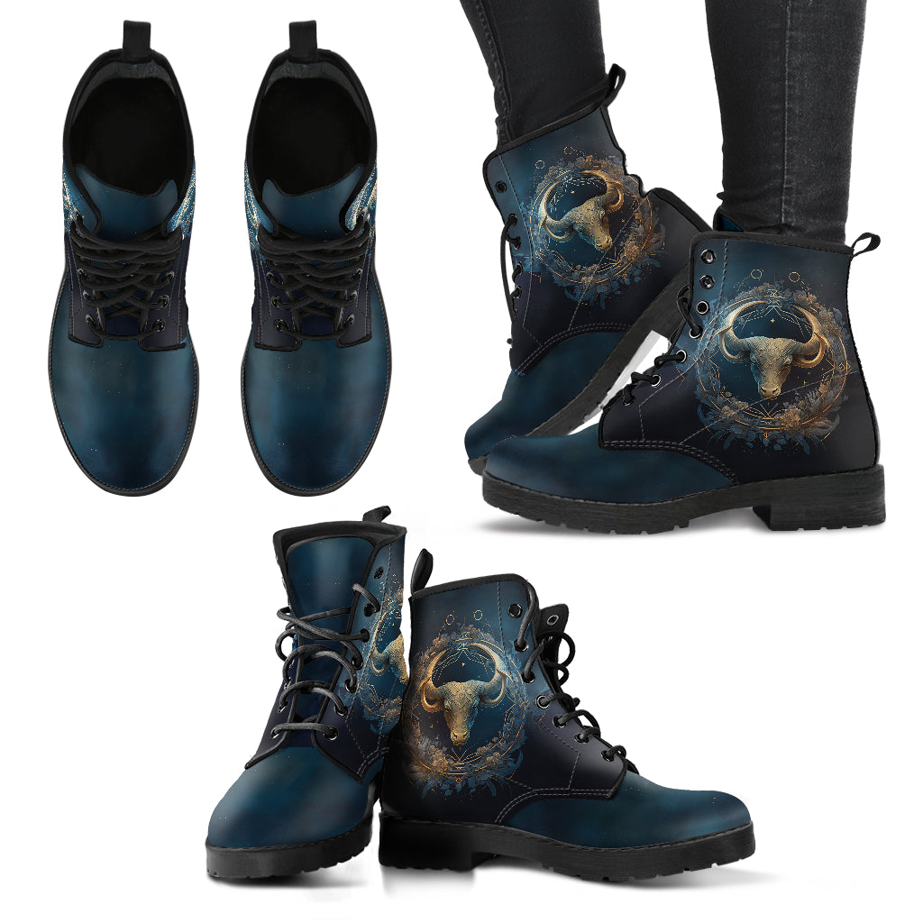 Taurus the Bull Zodiac Vegan Leather Boots