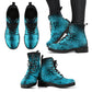 Teal, Black and Blue Leopard Spot Vegan Leather Boots - READY TO SHIP