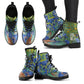 Van Gogh's Blue Iris Women's Vegan Leather Combat Boots