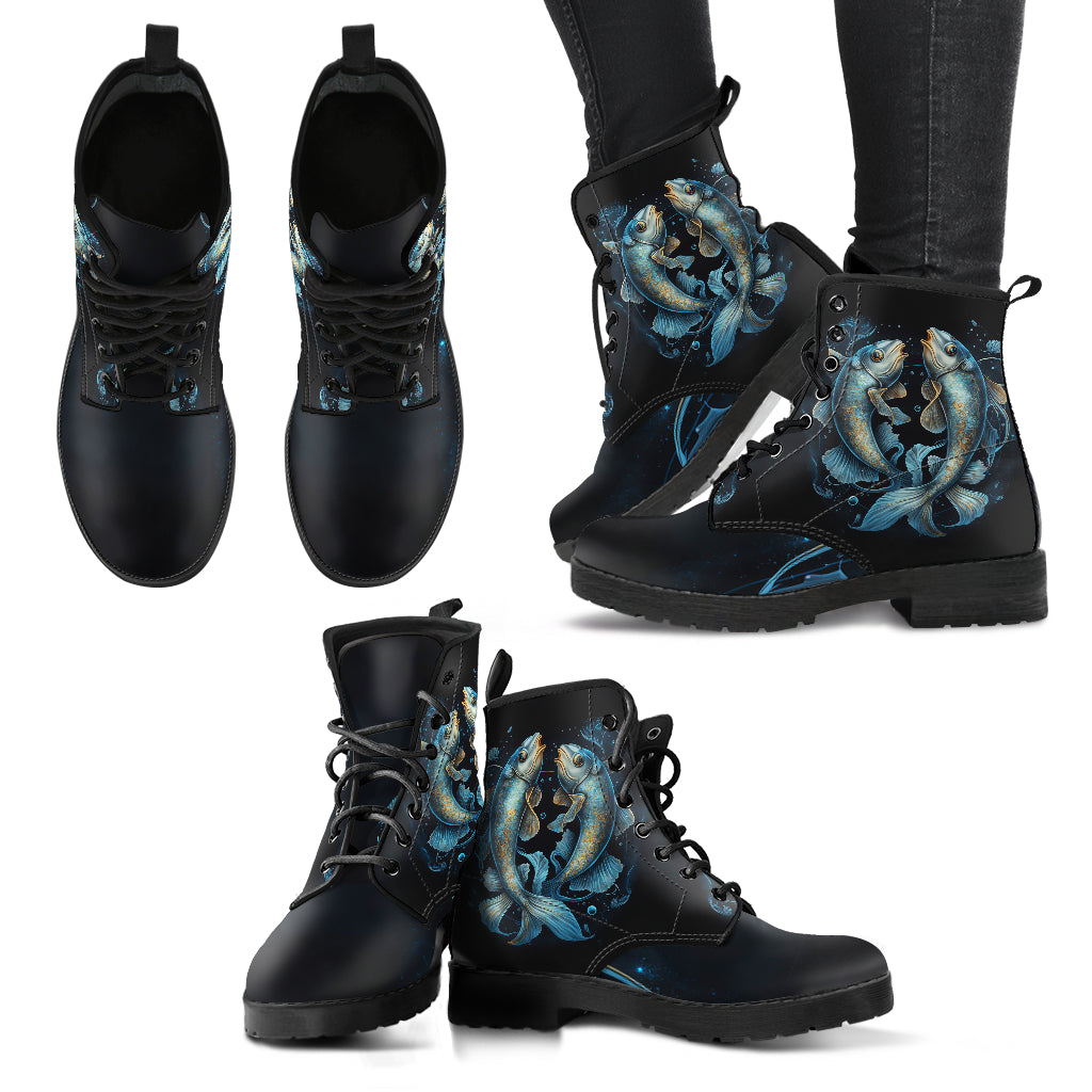 Pisces Zodiac Women's Vegan Leather Boots