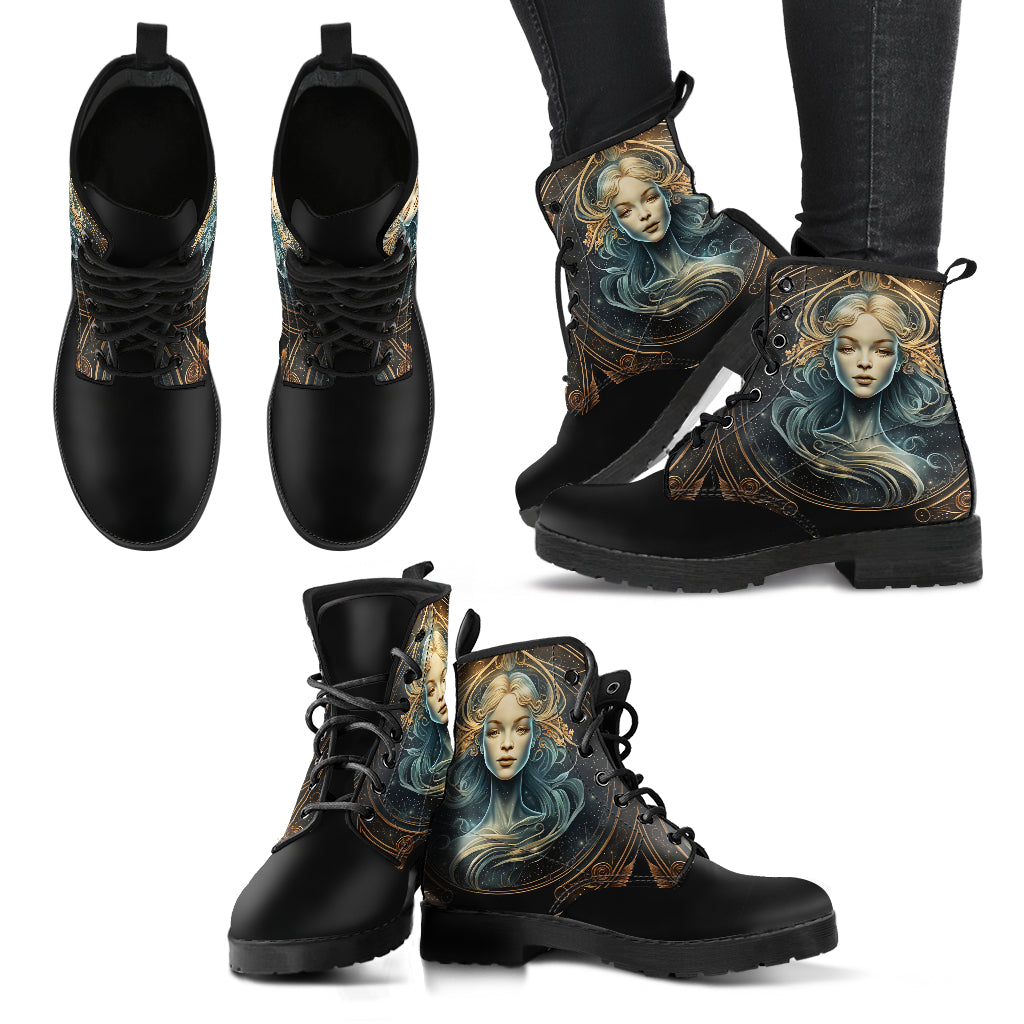 Virgo Zodiac Women's Vegan Leather Boots