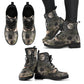 dark black roses moon women's combat boots vegan leather – Sole Design Studio