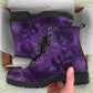 Hi-Gothic Purple Vegan Women's Leather Combat Boots