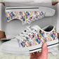 Colorful Cartoon Horse Head Low Top Sneakers in White