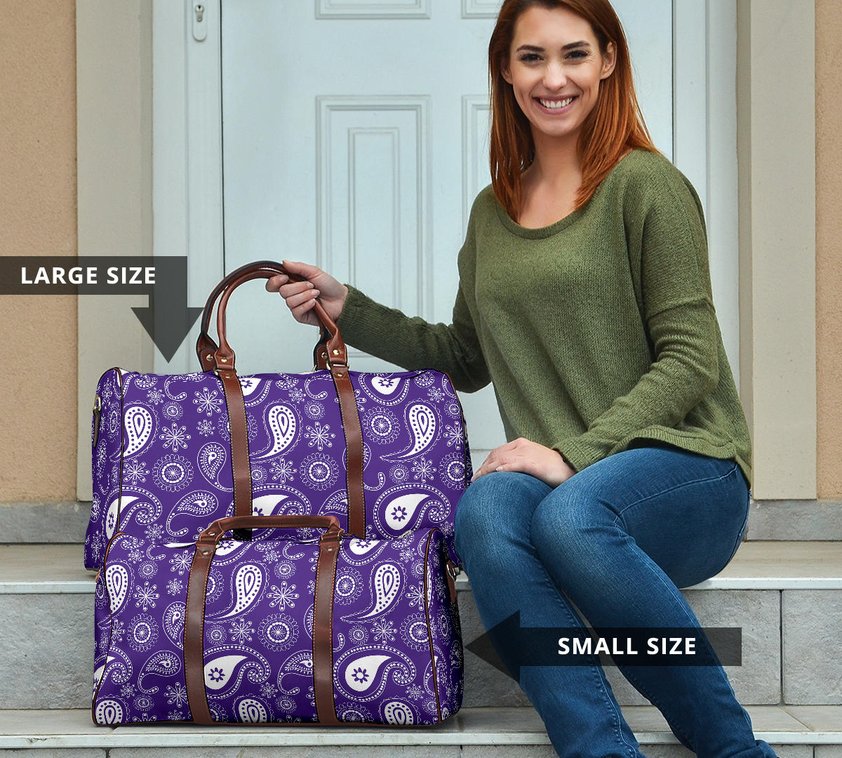 Purple Bandana Paisley Women's Travel Bag