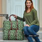 Sea Foam Green Leopard Print Women's Travel Bag