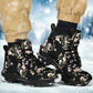 Black Floral Pattern Women's Alpine Boots