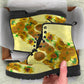 Van Gogh's Sunflowers Women's Vegan Leather Combat Boots