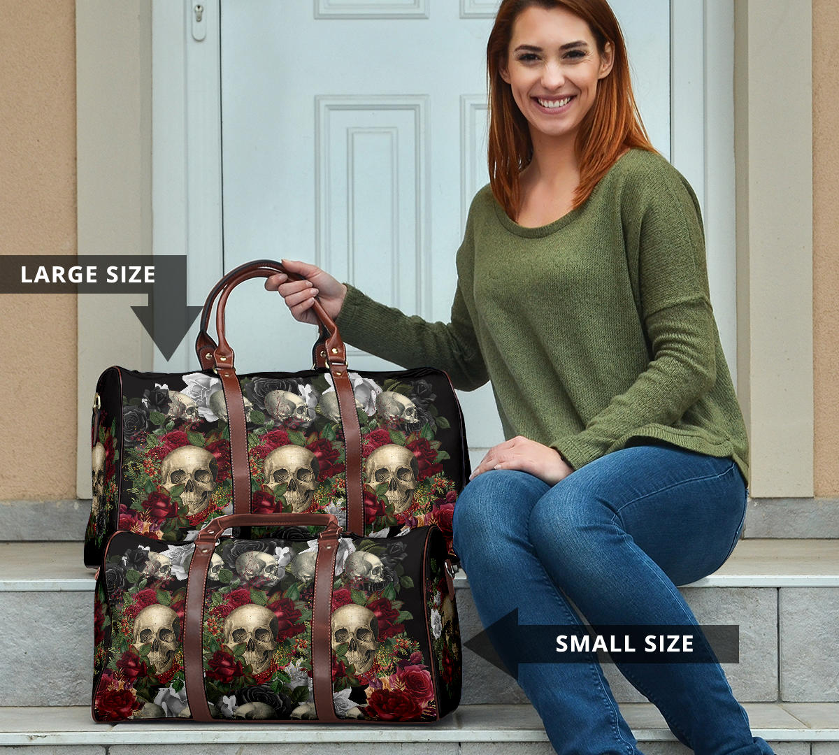 Skulls and Roses Women's Travel Bag