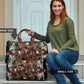 Skulls and Roses on Silver Old Carpet Women's Travel Bag