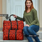 Red Animal Print Women's Travel Bag