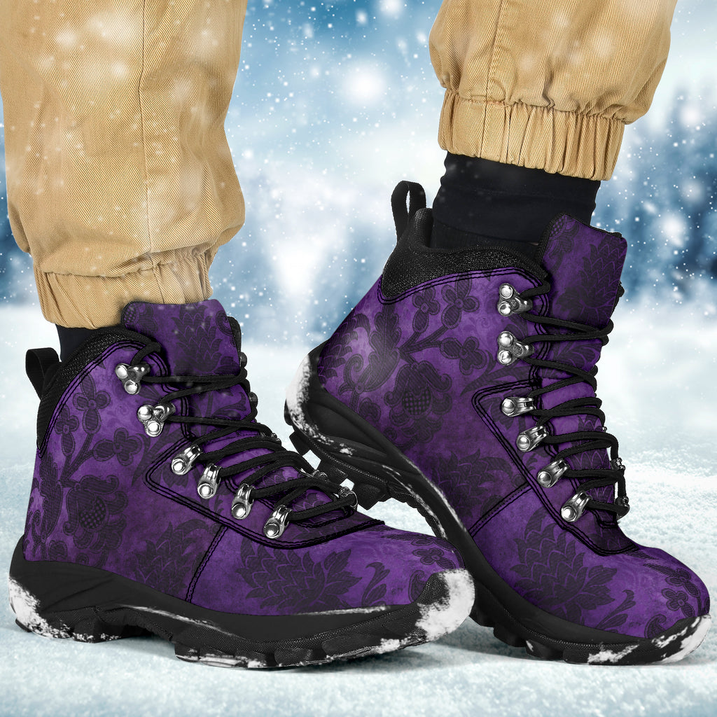 Purple Victorian Pattern Women s Alpine Boots Women s Alpine Boots US7 EU38