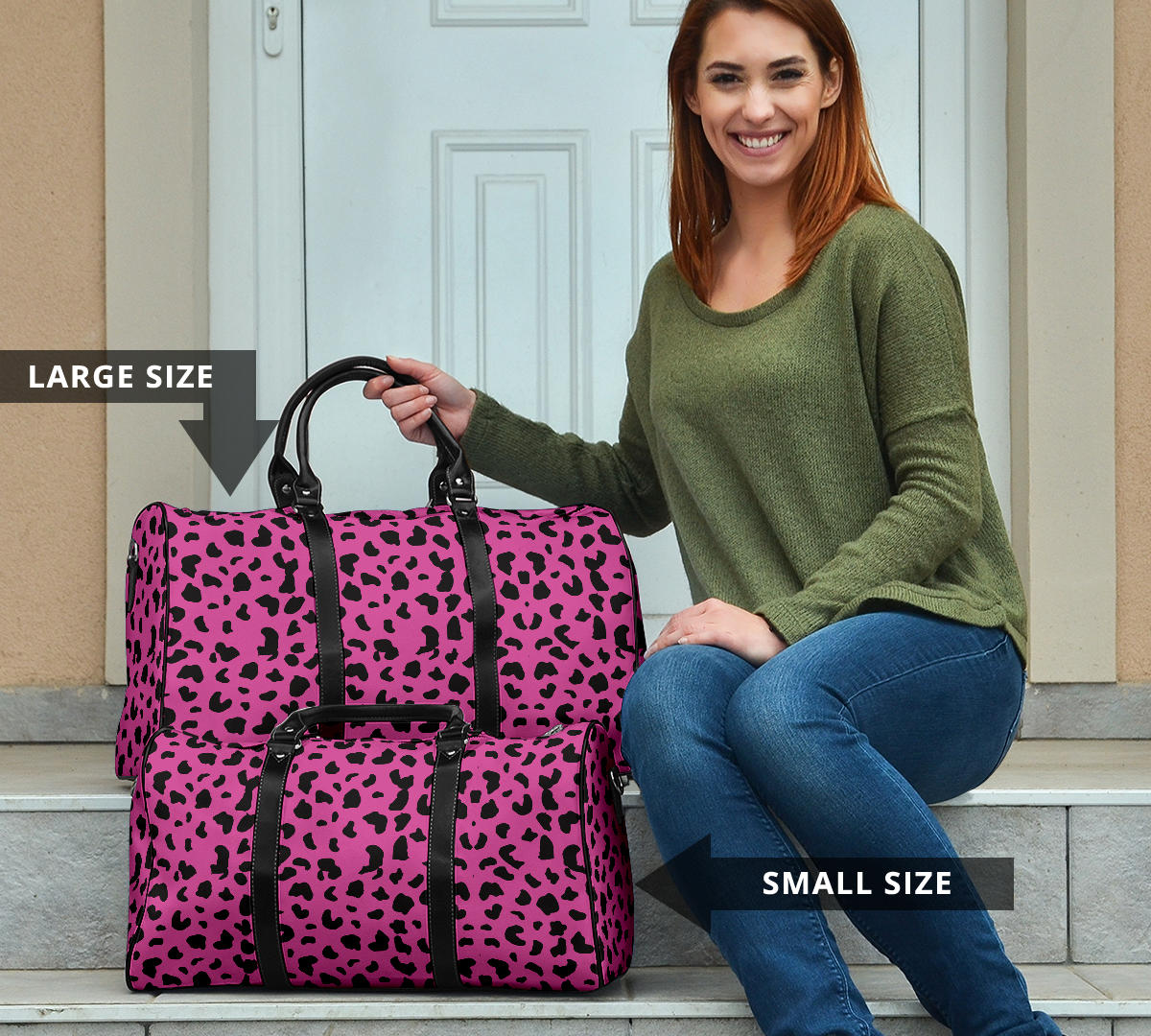 Hot Pink Leopard Women's Travel Bag