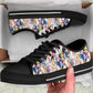 Colorful Cartoon Horse Head Low Top Sneakers in Black