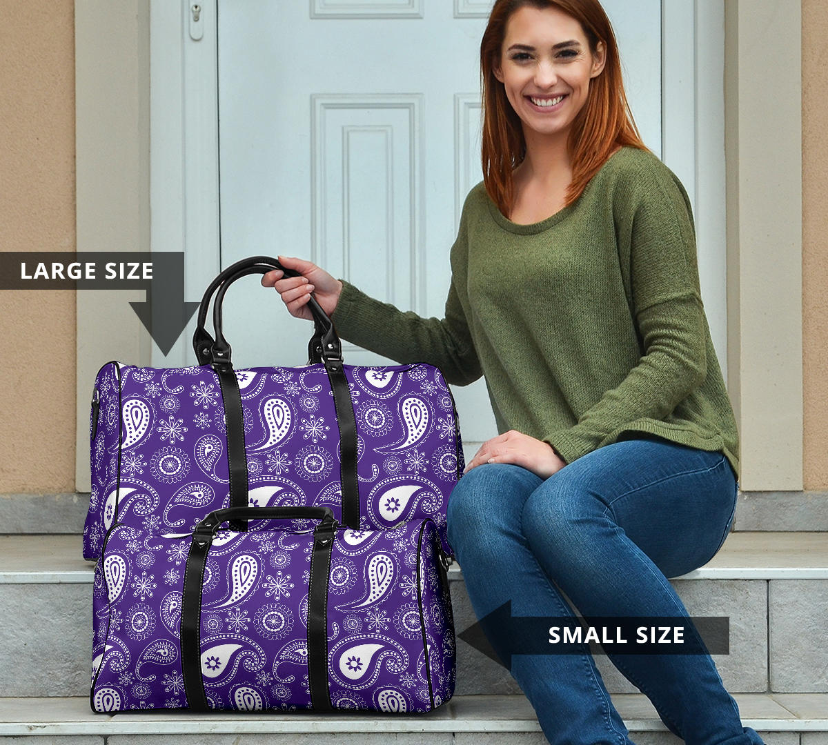 Purple Bandana Paisley Women's Travel Bag