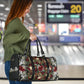 Skulls and Roses on Silver Old Carpet Women's Travel Bag