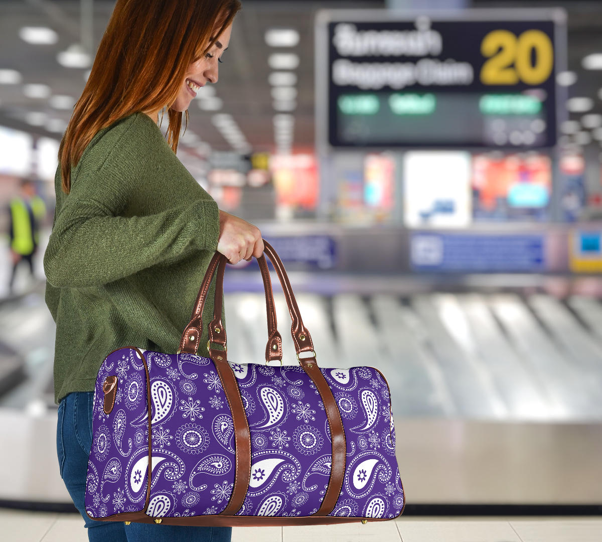 Purple Bandana Paisley Women's Travel Bag