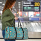 Grandma's Old Teal Blue Carpet Women's Travel Bag