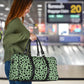 Sea Foam Green Leopard Print Women's Travel Bag