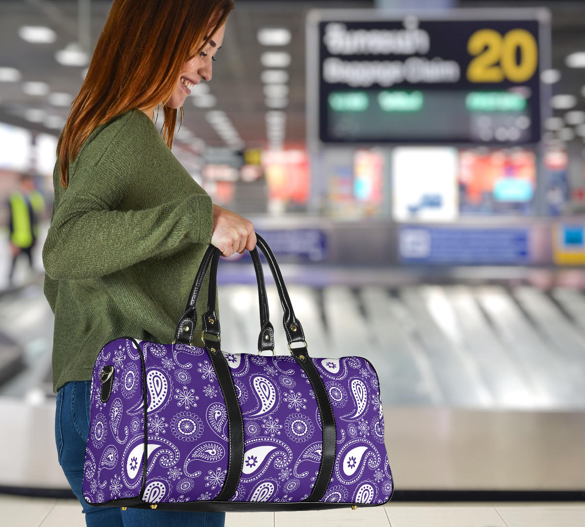 Purple Bandana Paisley Women's Travel Bag